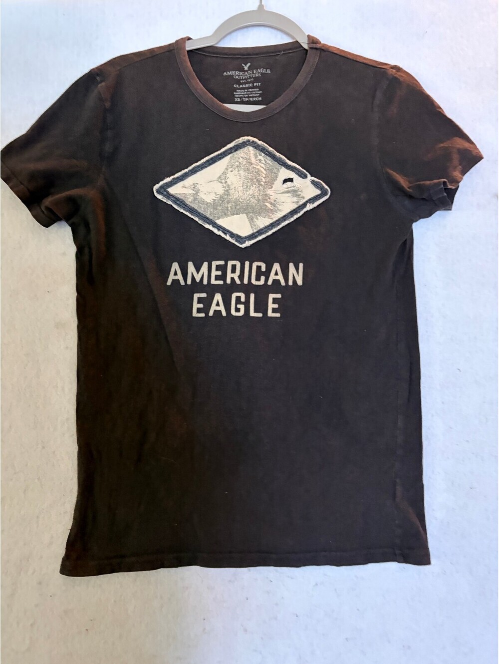 American Eagle Men's Black Graphic T-Shirt XS